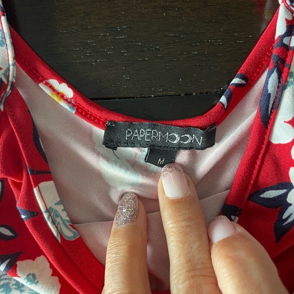 Papermoon Red Floral Camisole in size Medium - Picture 5 of 9